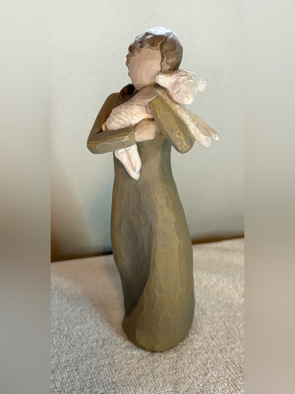Lordi Willow Tree Peace On Earth Figure Woman Lamb Brown 8.25" Folk Art Vintage